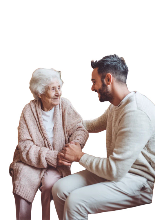 Elderly Care Moment Vinyl Car Decal Sticker – Waterproof & UV-Resistant 8"