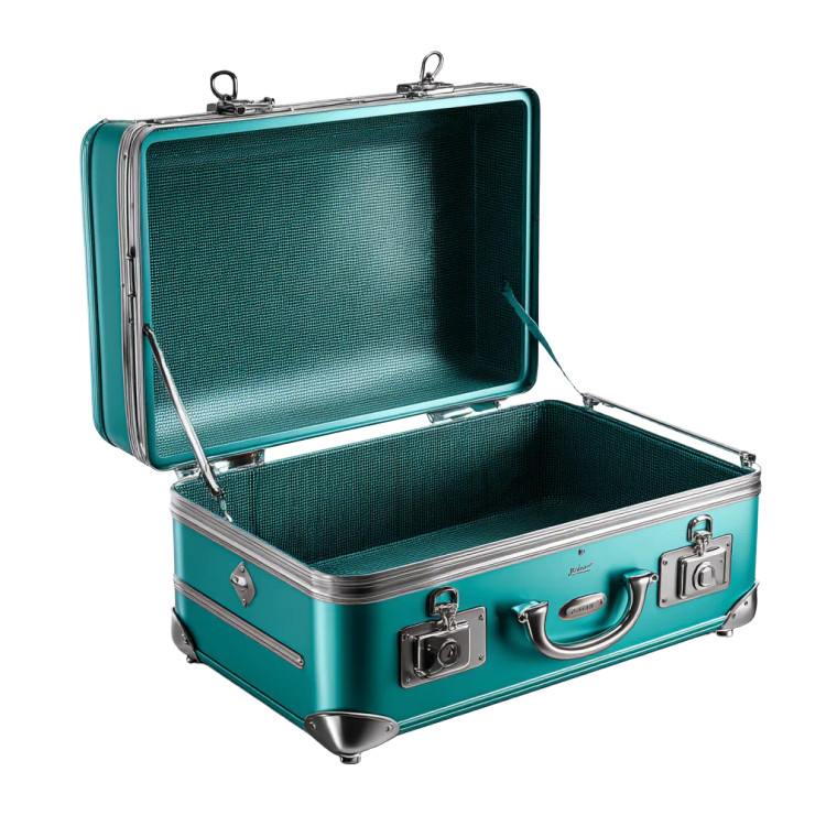 Luxury Teal Suitcase Vinyl Car Decal Sticker – Waterproof & UV-Resistant 8"