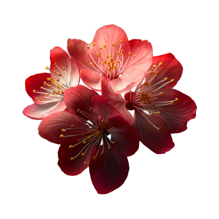 Red Cherry Blossom Vinyl Car Decal Sticker – Waterproof & UV-Resistant 8"