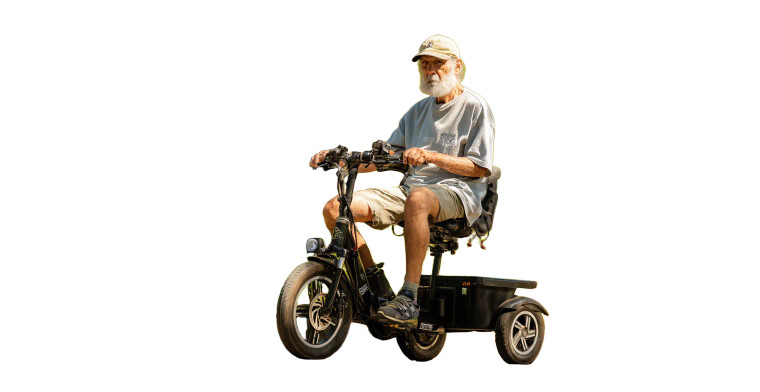 Old Man On Tricycle Vinyl Car Decal Sticker – Waterproof & UV-Resistant 8"