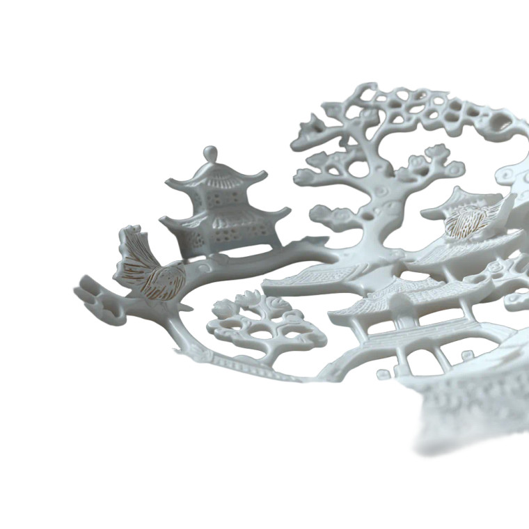 Chinoiserie Porcelain Plate Vinyl Car Decal Sticker – Waterproof & UV-Resistant 8"