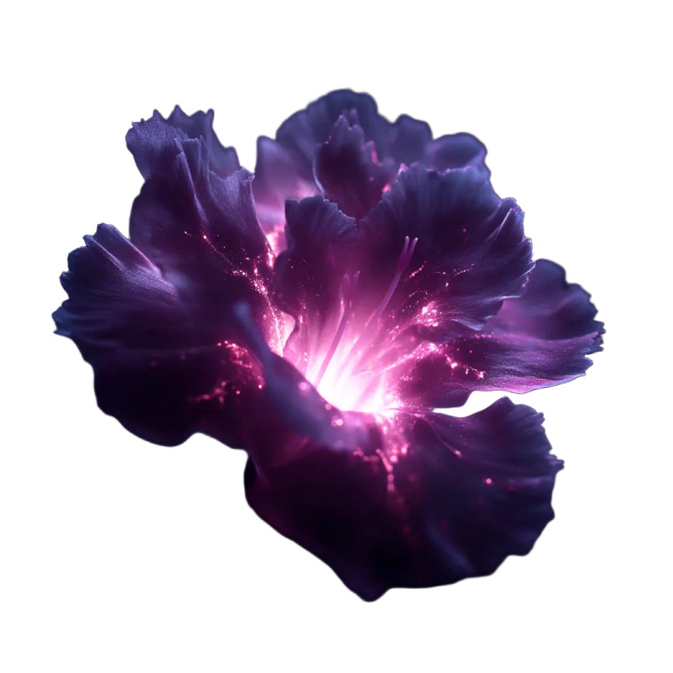 Glowing Violet Flower Vinyl Car Decal Sticker – Waterproof & UV-Resistant 8"