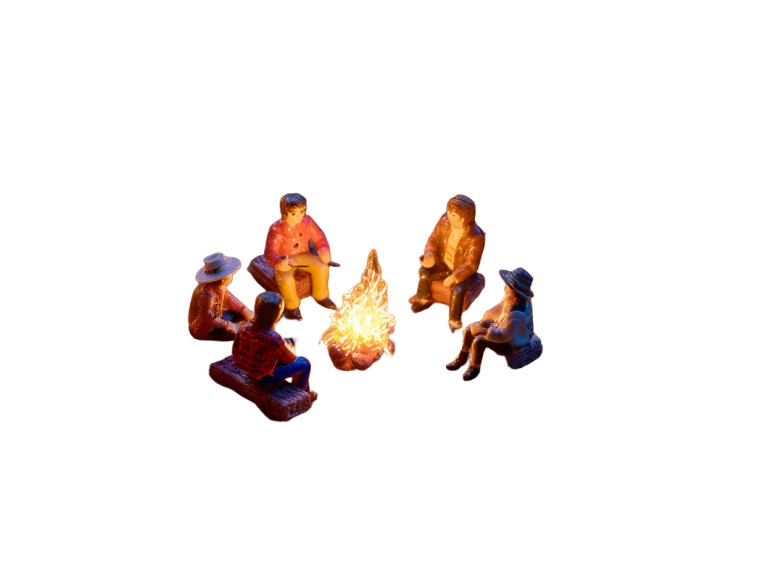 Tiny Campfire Gathering Vinyl Car Decal Sticker – Waterproof & UV-Resistant 8"