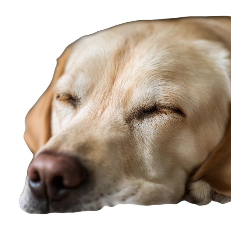 Sleeping Yellow Labrador Vinyl Car Decal Sticker – Waterproof & UV-Resistant 8"