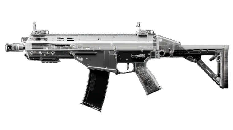 Futuristic Assault Rifle Vinyl Car Decal Sticker – Waterproof & UV-Resistant 8"