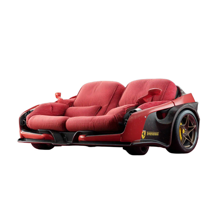 Ferrari Sofa Design Vinyl Car Decal Sticker – Waterproof & UV-Resistant 8"