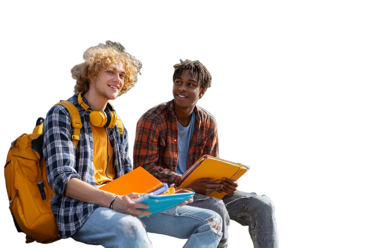 College Students Chatting Vinyl Car Decal Sticker – Waterproof & UV-Resistant 8"