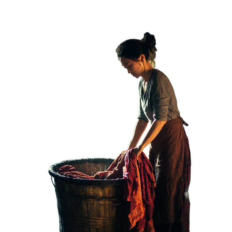 Woman In Courtyard Vinyl Car Decal Sticker – Waterproof & UV-Resistant 8"