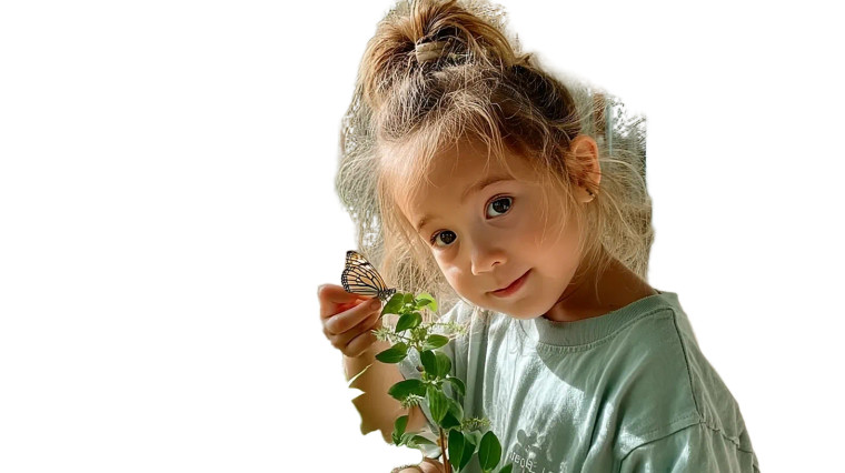 Child With Butterfly V2 Vinyl Car Decal Sticker – Waterproof & UV-Resistant 8"