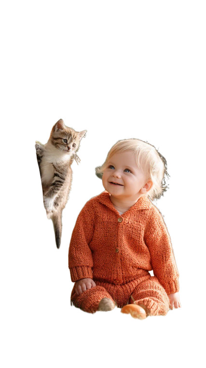 Adorable Baby And Kitten Vinyl Car Decal Sticker – Waterproof & UV-Resistant 8"