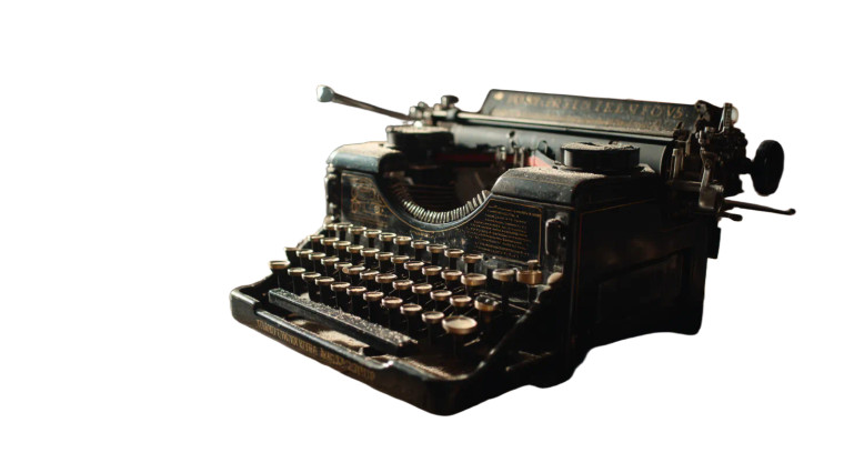 Vintage Typewriter Typing Vinyl Car Decal Sticker – Waterproof & UV-Resistant 8"