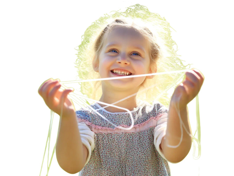 Happy Child Holding Strings Vinyl Car Decal Sticker – Waterproof & UV-Resistant 8"