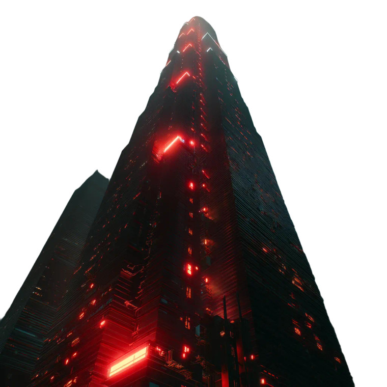 Cyberpunk Skyscraper V2 Vinyl Car Decal Sticker – Waterproof & UV-Resistant 8"