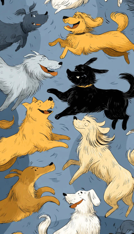 Playful Cartoon Dogs V2 Vinyl Car Decal Sticker – Waterproof & UV-Resistant 8"