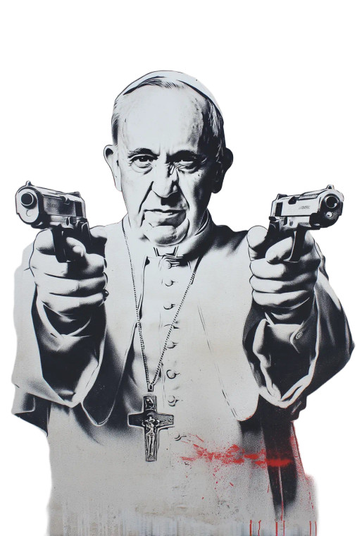 Pope With Glocks Vinyl Car Decal Sticker – Waterproof & UV-Resistant 8"