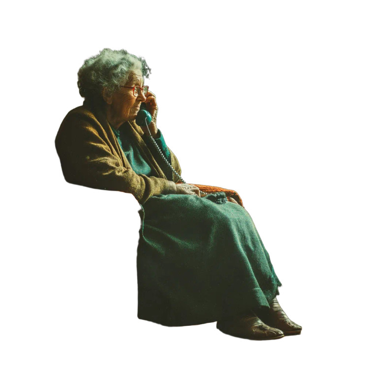 Elderly Tech Scammer Vinyl Car Decal Sticker – Waterproof & UV-Resistant 8"