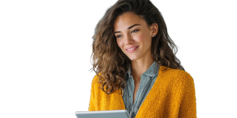 Woman With Tablet V3 Vinyl Car Decal Sticker – Waterproof & UV-Resistant 8"