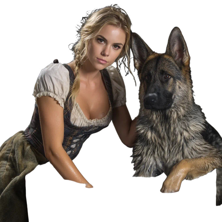 Bathing German Shepherd Vinyl Car Decal Sticker – Waterproof & UV-Resistant 8"