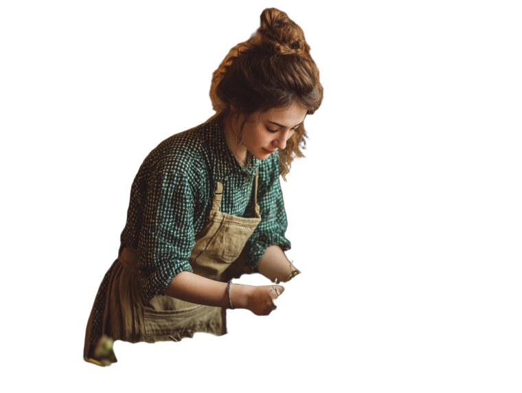 Florist Girl Vinyl Car Decal Sticker – Waterproof & UV-Resistant 8"