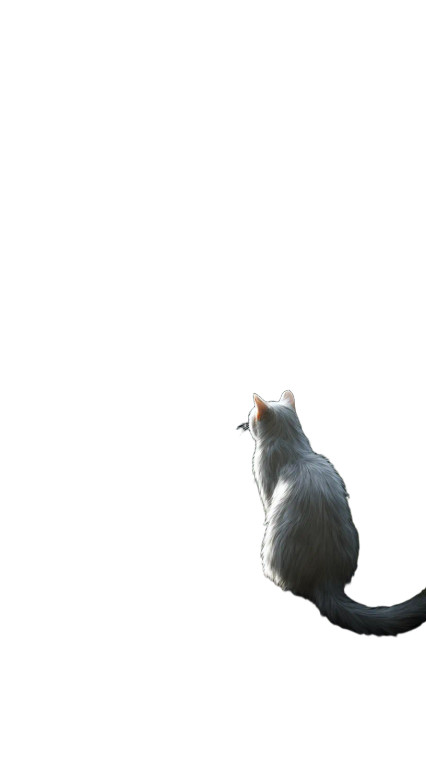 White Cat Cliff Vinyl Car Decal Sticker – Waterproof & UV-Resistant 8"