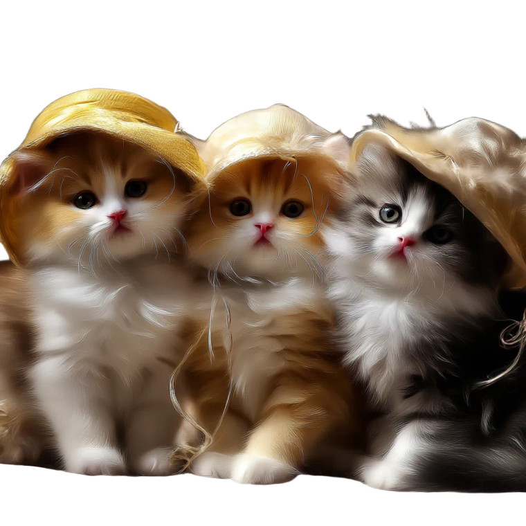 Cute Kittens In Hats Vinyl Car Decal Sticker – Waterproof & UV-Resistant 8"