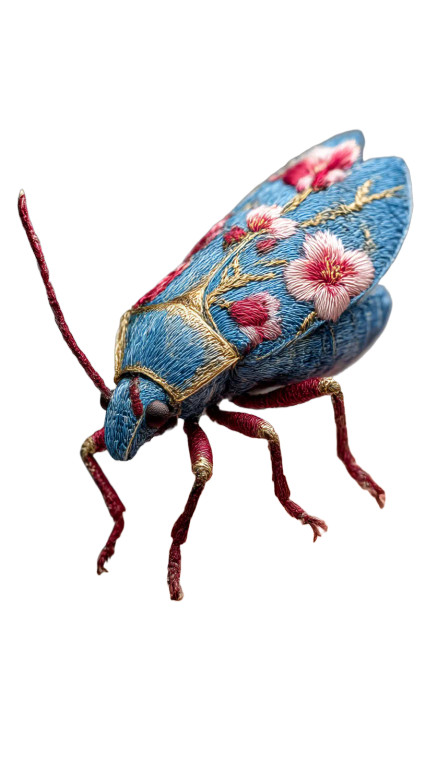 Embroidered Cockroach Perched Vinyl Car Decal Sticker – Waterproof & UV-Resistant 8"
