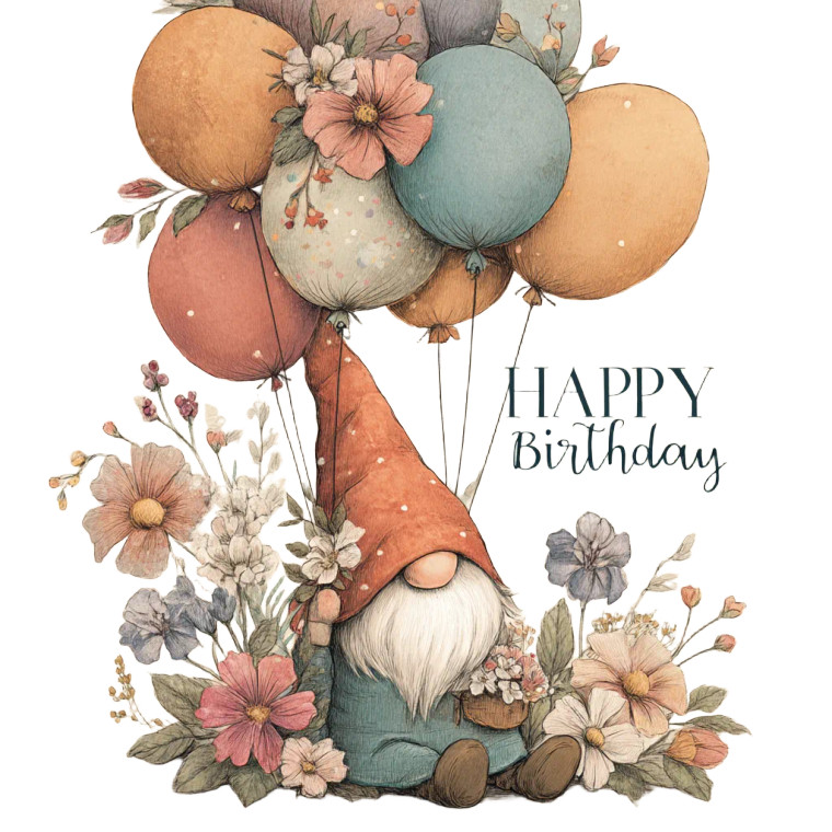 Whimsical Birthday Gnome Vinyl Car Decal Sticker – Waterproof & UV-Resistant 8"