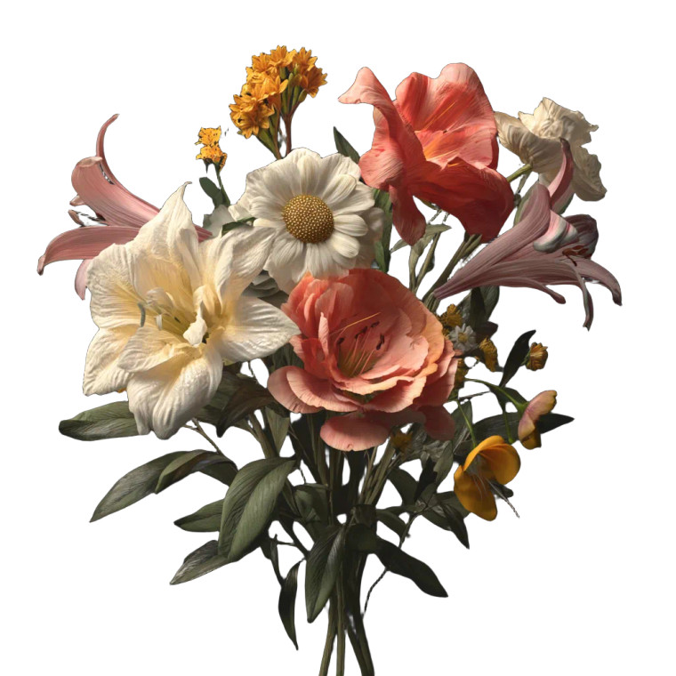 Realistic Flower Bouquet Vinyl Car Decal Sticker – Waterproof & UV-Resistant 8"