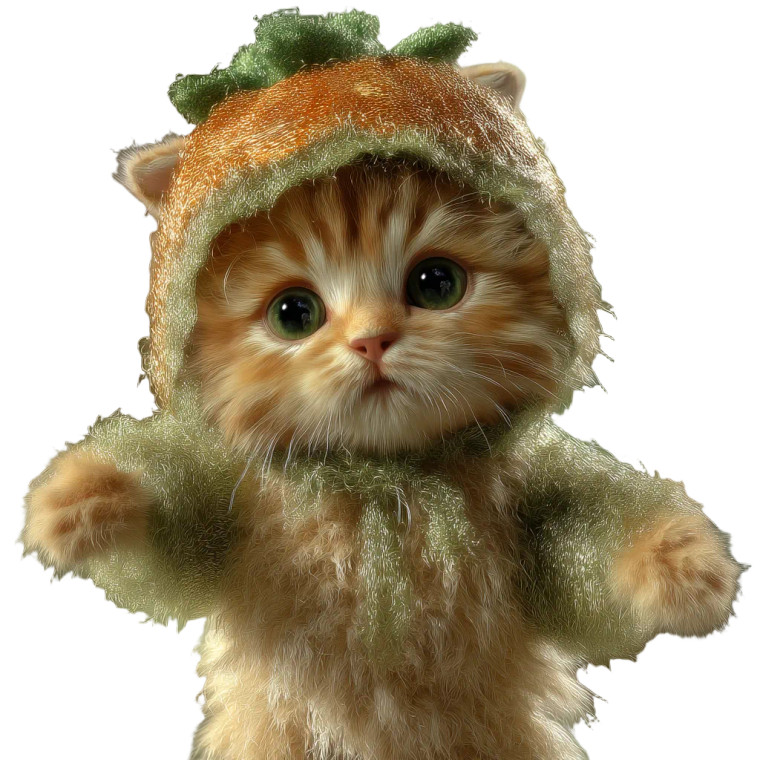 Fluffy Orange Kitten V3 Vinyl Car Decal Sticker – Waterproof & UV-Resistant 8"