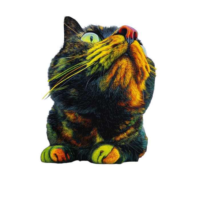 Rainy Cat Portrait Vinyl Car Decal Sticker – Waterproof & UV-Resistant 8"