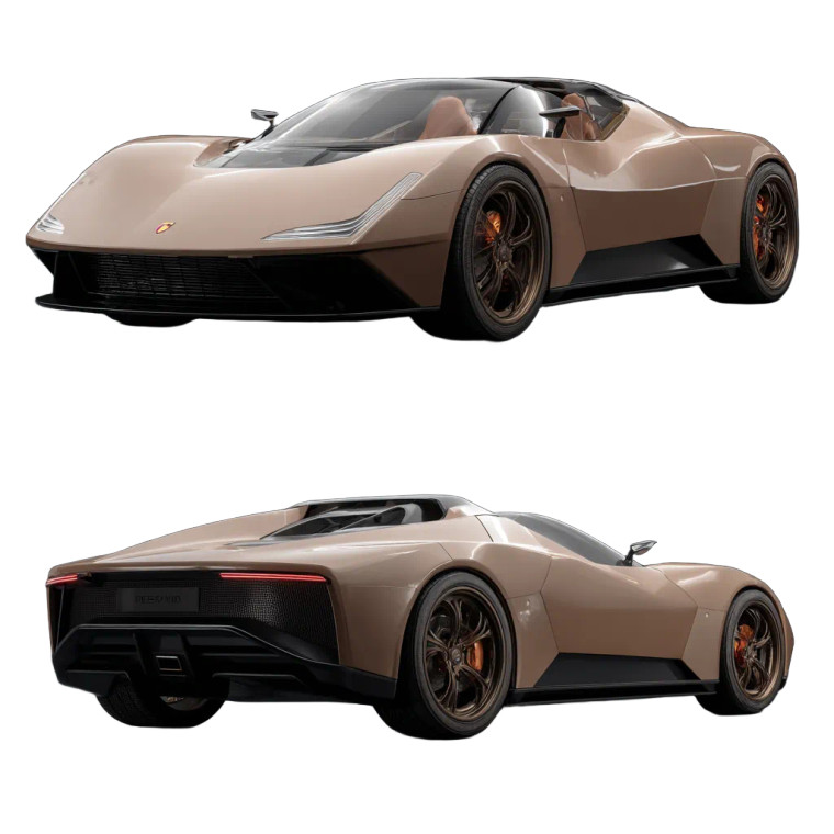 Futuristic Sports Car V6 Vinyl Car Decal Sticker – Waterproof & UV-Resistant 8"