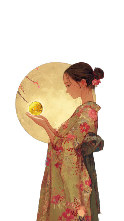 Kimono Bitcoin Fantasy Vinyl Car Decal Sticker – Waterproof & UV-Resistant 8"