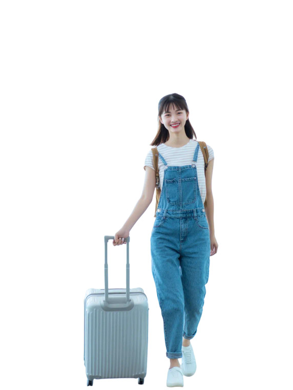 Korean Woman Airport Vinyl Car Decal Sticker – Waterproof & UV-Resistant 8"