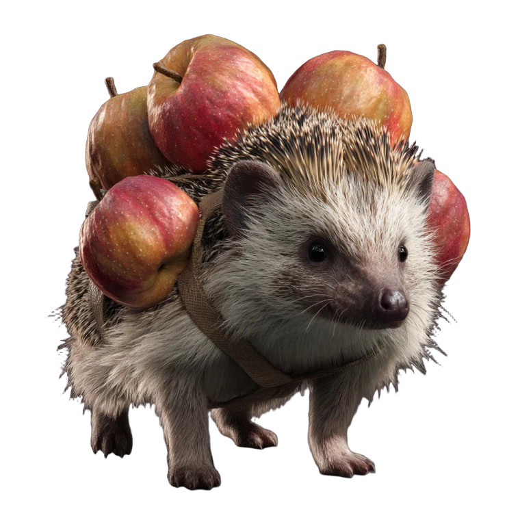 Hedgehog With Apples Vinyl Car Decal Sticker – Waterproof & UV-Resistant 8"