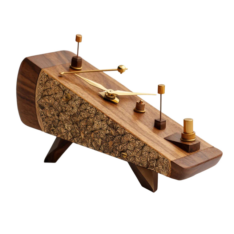 Wooden Table Clock Vinyl Car Decal Sticker – Waterproof & UV-Resistant 8"