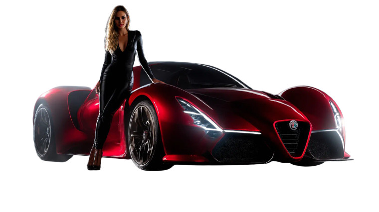 Alfa Romeo Hypercar Vinyl Car Decal Sticker – Waterproof & UV-Resistant 8"