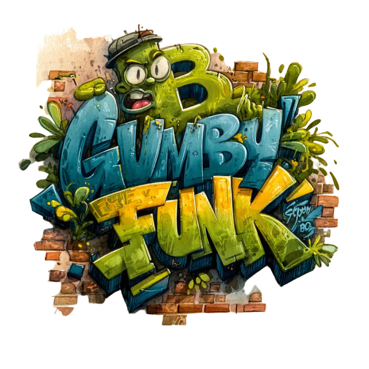 Gumbysfunk Graffiti Vinyl Car Decal Sticker – Waterproof & UV-Resistant 8"