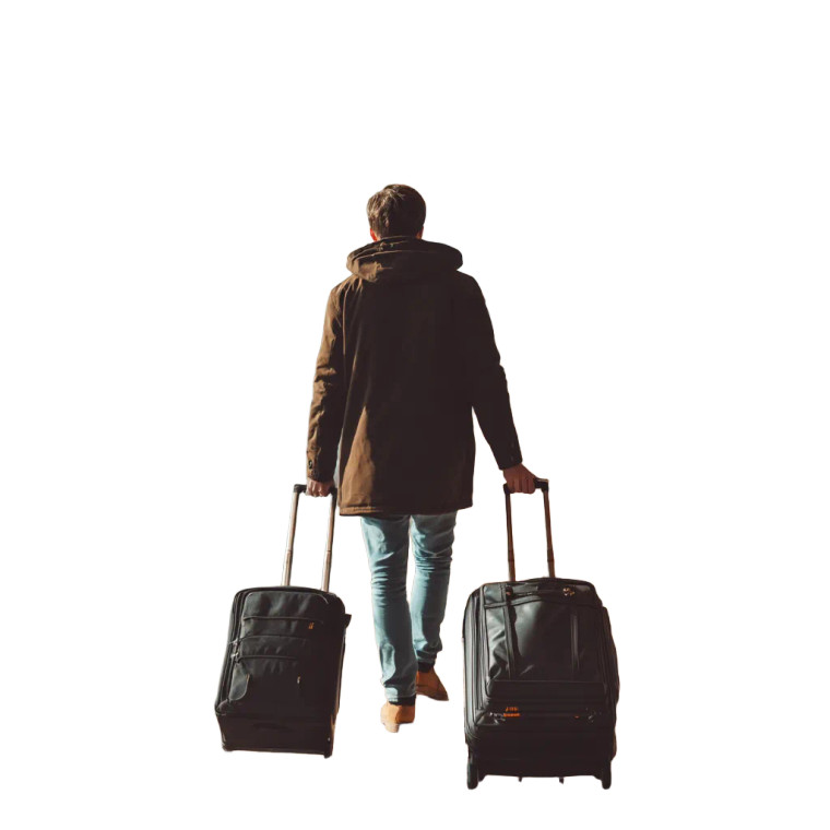 Man At Airport Vinyl Car Decal Sticker – Waterproof & UV-Resistant 8"