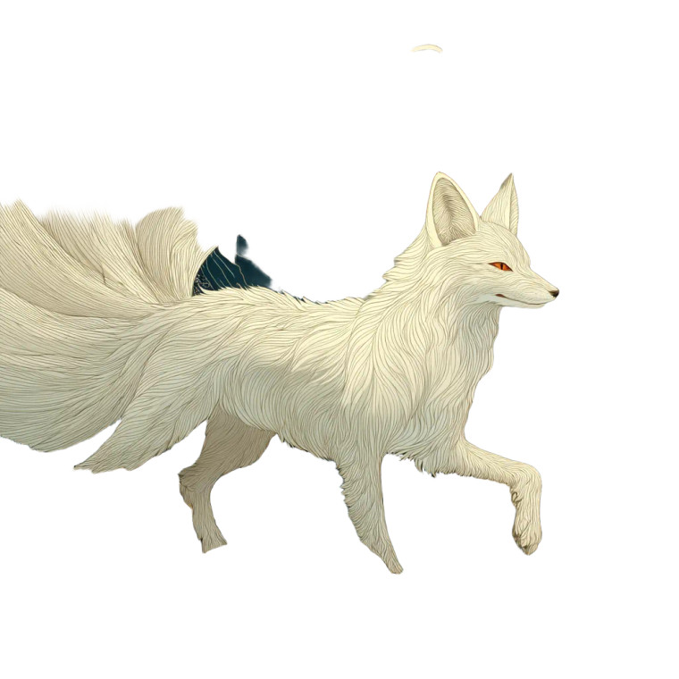 Nine-Tailed Fox V4 Vinyl Car Decal Sticker – Waterproof & UV-Resistant 8"