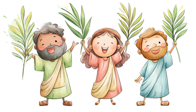 Cheering Biblical Figures Vinyl Car Decal Sticker – Waterproof & UV-Resistant 8"