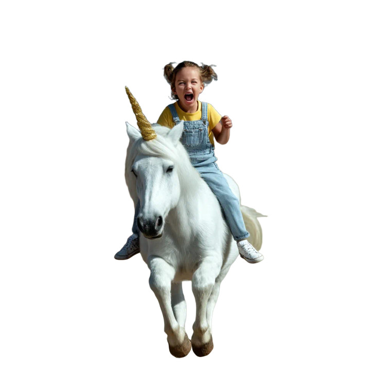 Girl On Unicorn V3 Vinyl Car Decal Sticker – Waterproof & UV-Resistant 8"
