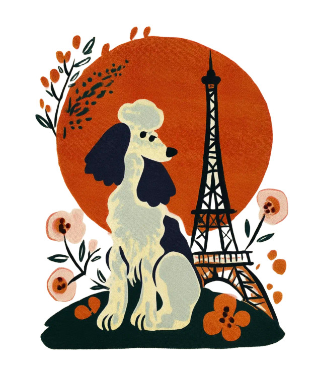 Art Deco Poodle Vinyl Car Decal Sticker – Waterproof & UV-Resistant 8"