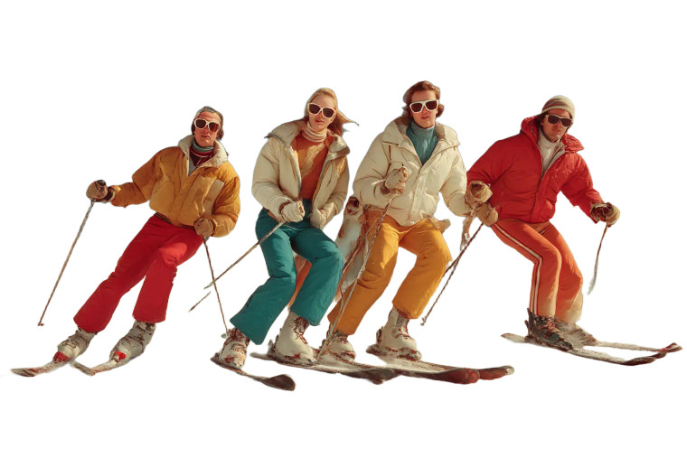 80'S Skiing Group Vinyl Car Decal Sticker – Waterproof & UV-Resistant 8"