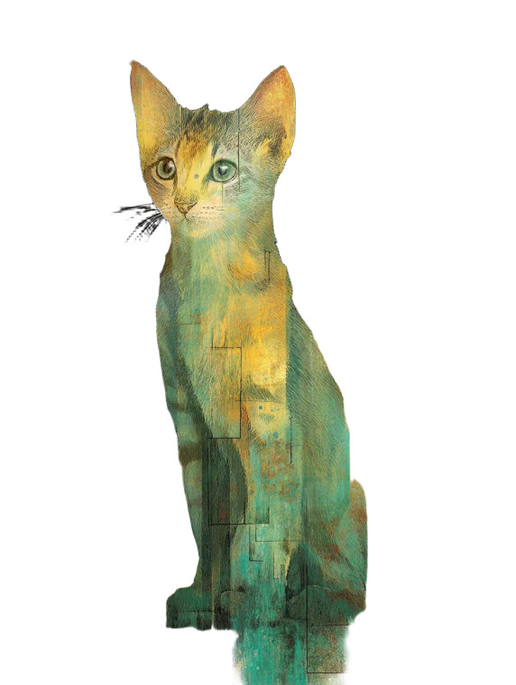 Futuristic Kitten Portrait Vinyl Car Decal Sticker – Waterproof & UV-Resistant 8"