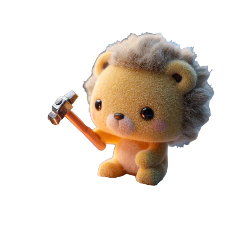 Lion Mascot Hammer Vinyl Car Decal Sticker – Waterproof & UV-Resistant 8"