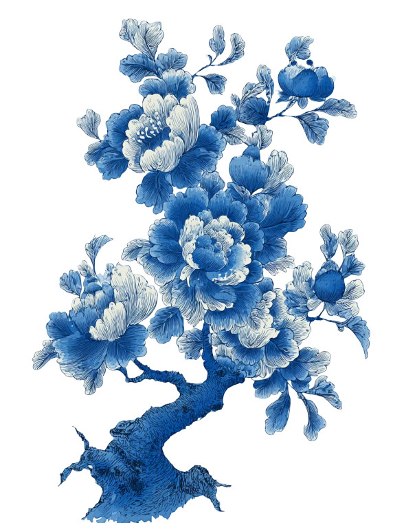 Porcelain Floral Vine Vinyl Car Decal Sticker – Waterproof & UV-Resistant 8"