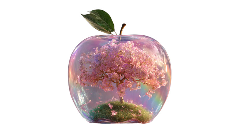 Magical Glass Apple Vinyl Car Decal Sticker – Waterproof & UV-Resistant 8"
