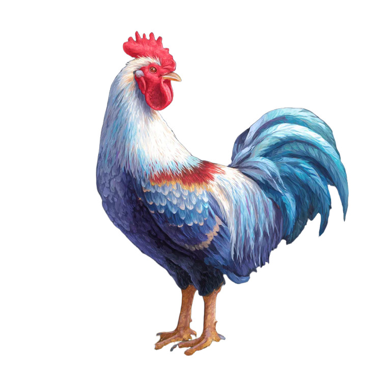 Rustic Rooster Illustration Vinyl Car Decal Sticker – Waterproof & UV-Resistant 8"