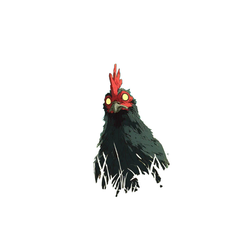 Evil Ghibli Chicken V2 Vinyl Car Decal Sticker – Waterproof & UV-Resistant 8"
