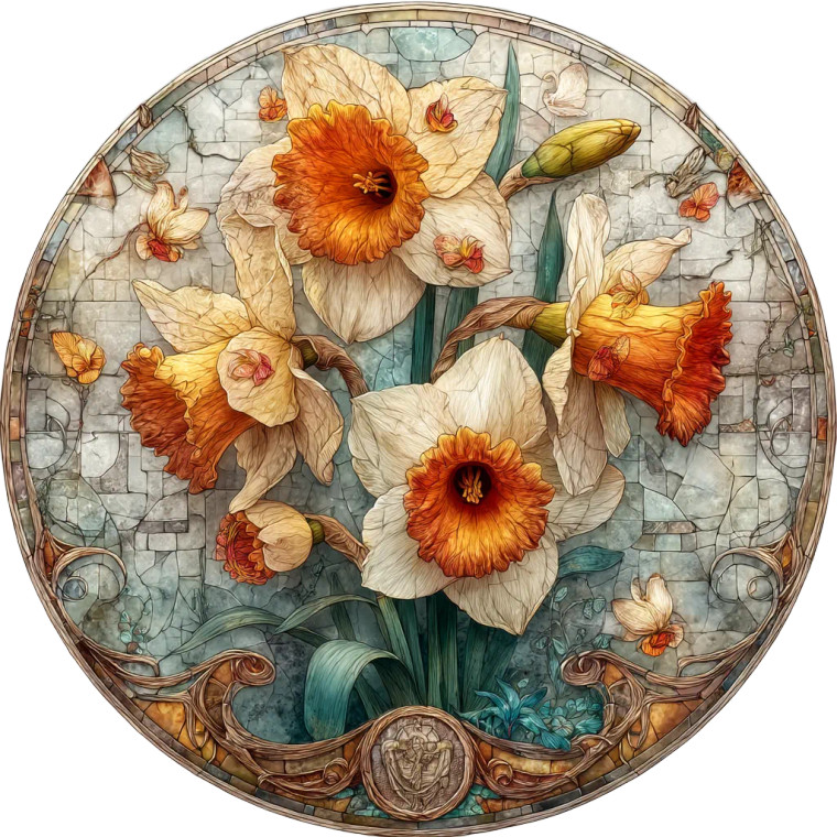 Tiffany Daffodils Vinyl Car Decal Sticker – Waterproof & UV-Resistant 8"